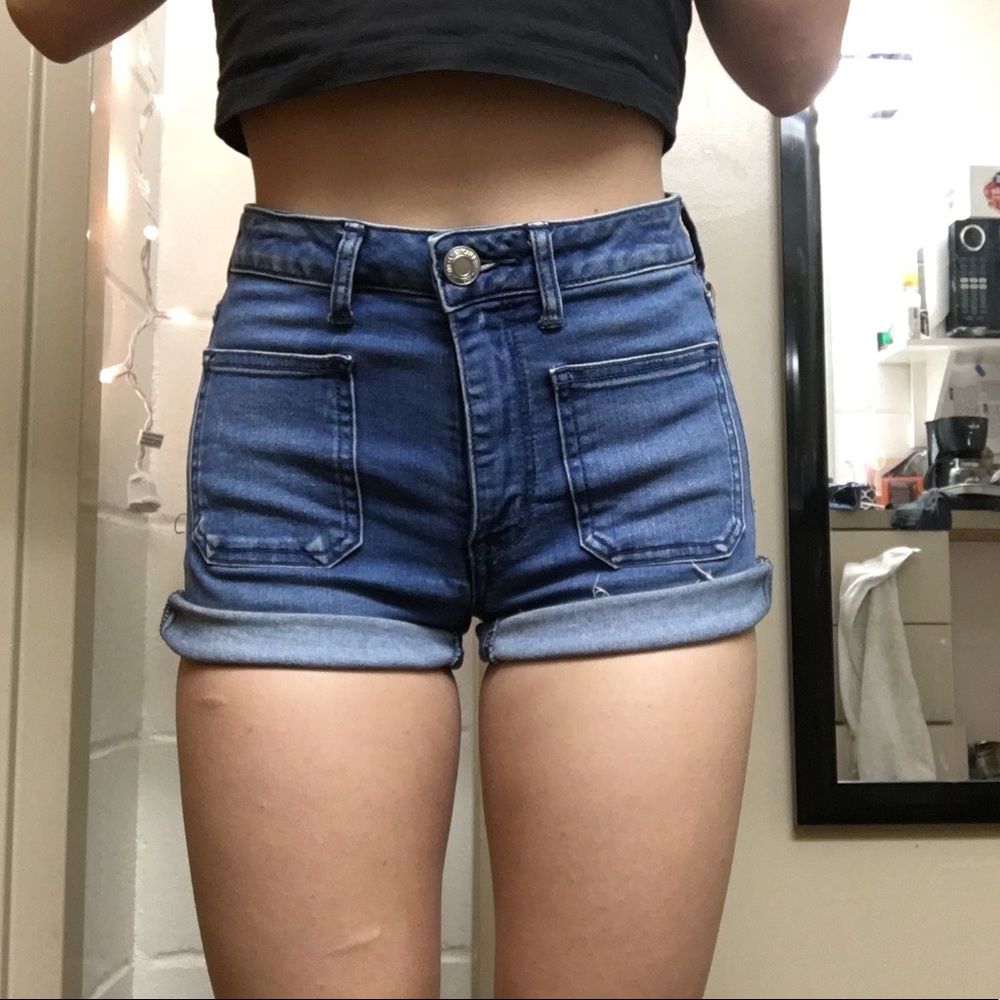 AE high waisted denim shorts size 2